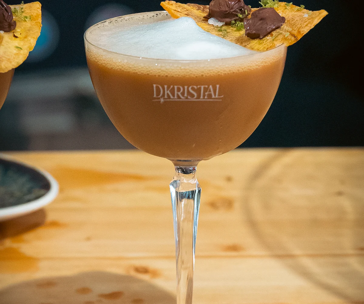 Copa de cristal fino personalizada con el logotipo de Dkristal serigrafiado